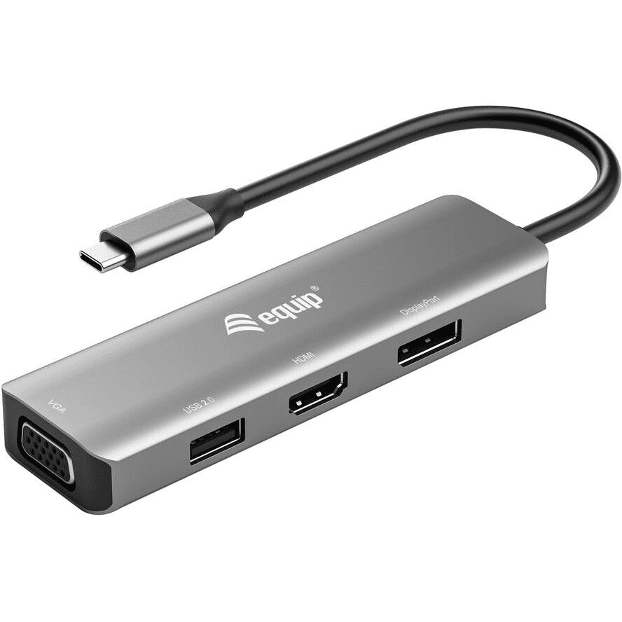 Equip 133485 USB grafický adaptér 3840 x 2160 px Čierna, Strieborná