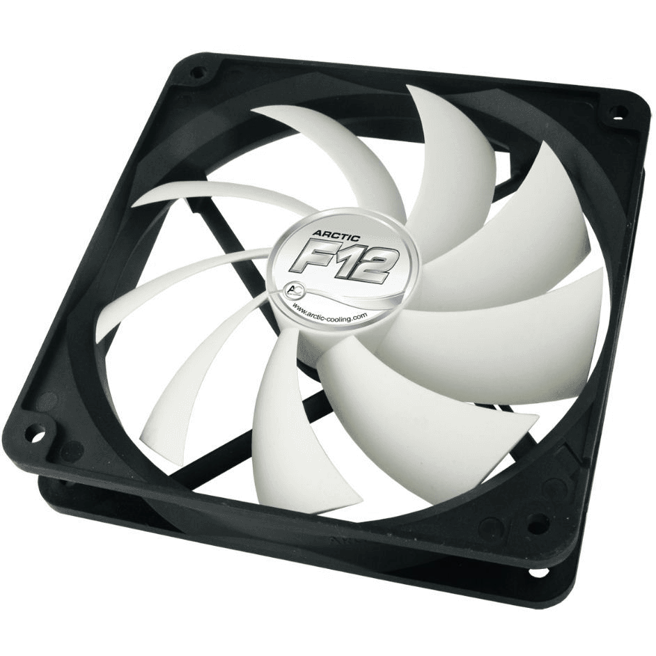 ARCTIC F12 Počítačová skriňa Ventilátor 12 cm Čierna, Biela