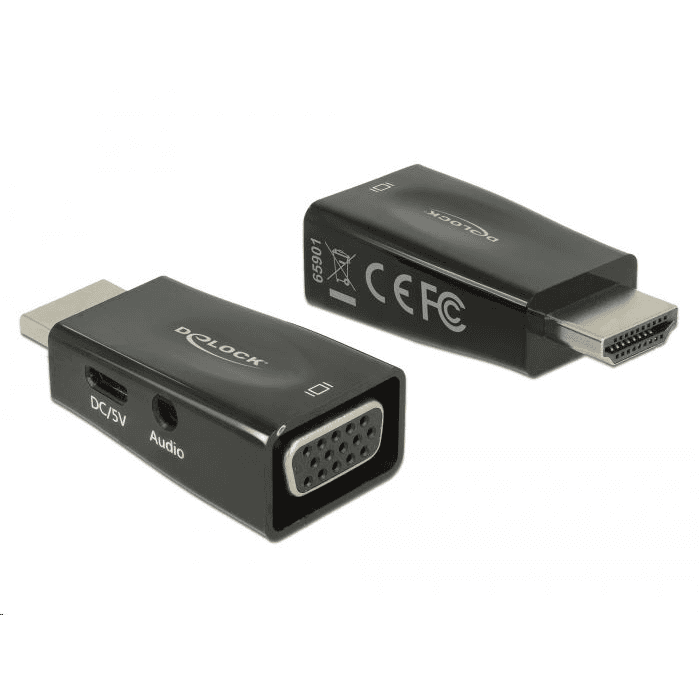 Adaptér HDMI-A samec na VGA samica s funkciou audio Delock 65901