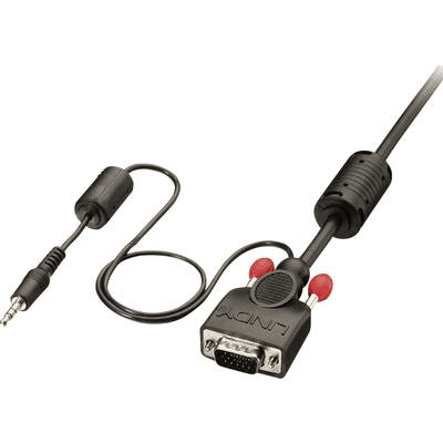 Lindy 37298 adaptér na video kábel 1 m VGA (D-Sub) + 3.5mm Čierna