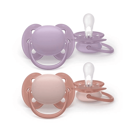Philips AVENT SCF091/43 detský cumlík Ultra mäkký cumlík Ortodontické Silikón orgován, Červená