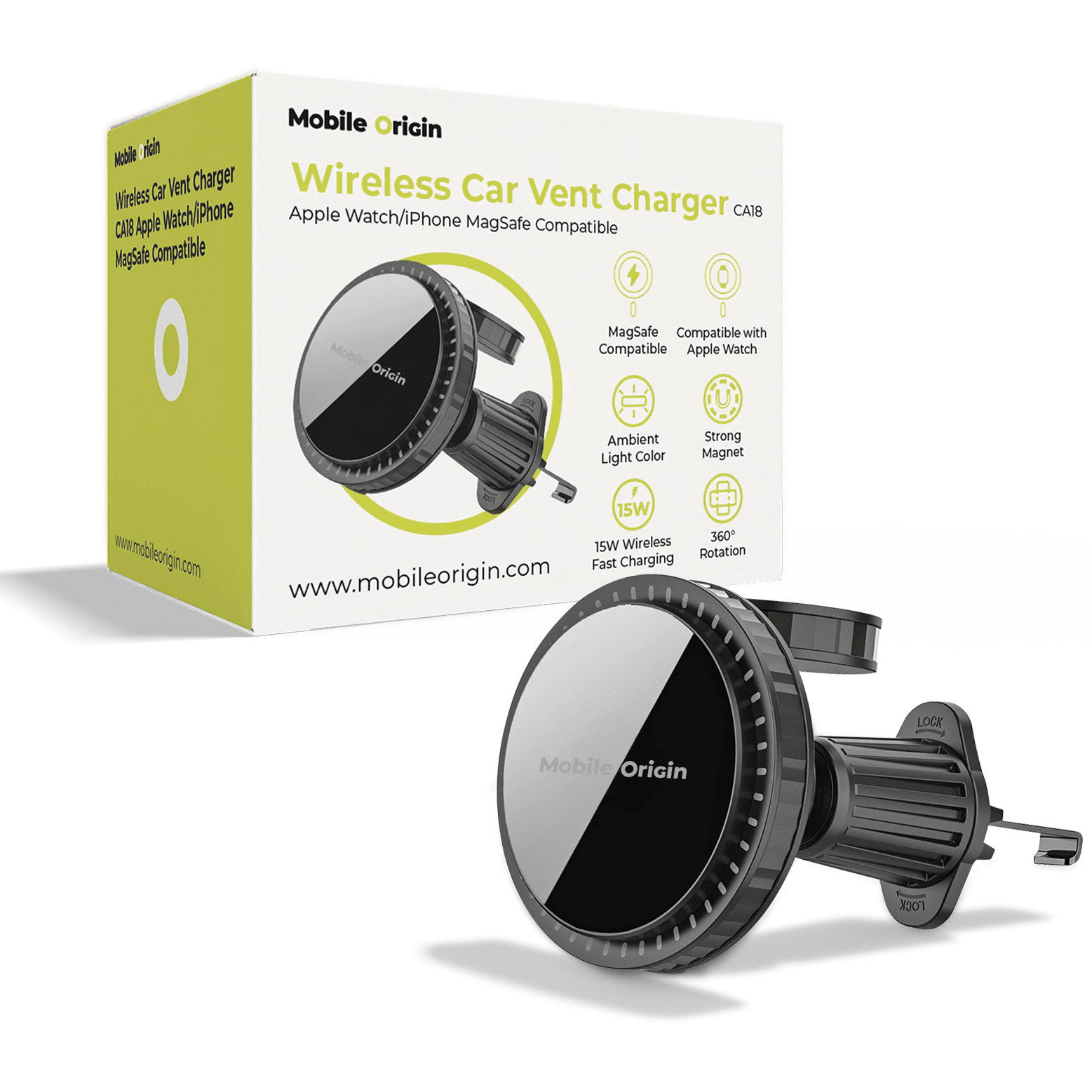 Držiak do mriežky ventilácie Mobile Origin čierny