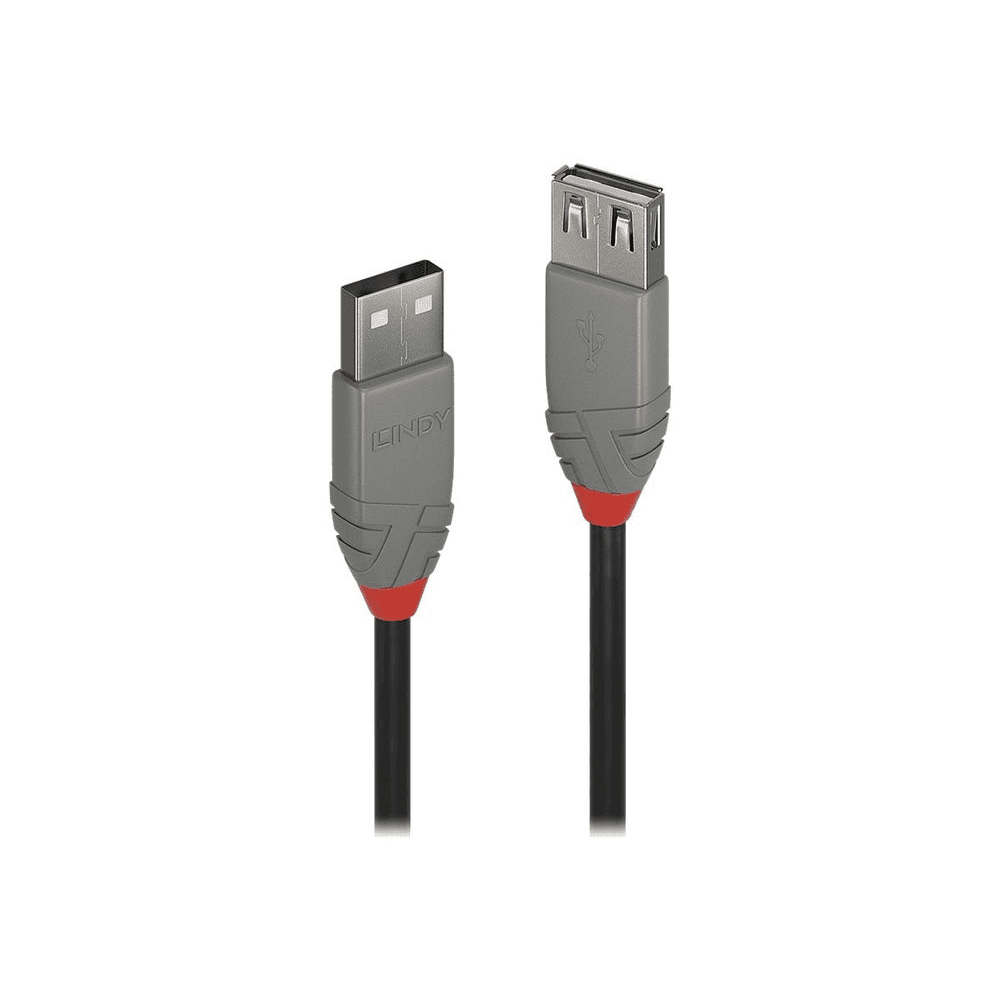Lindy 36702 USB kábel 1 m USB 2.0 USB A Čierna, Šedá
