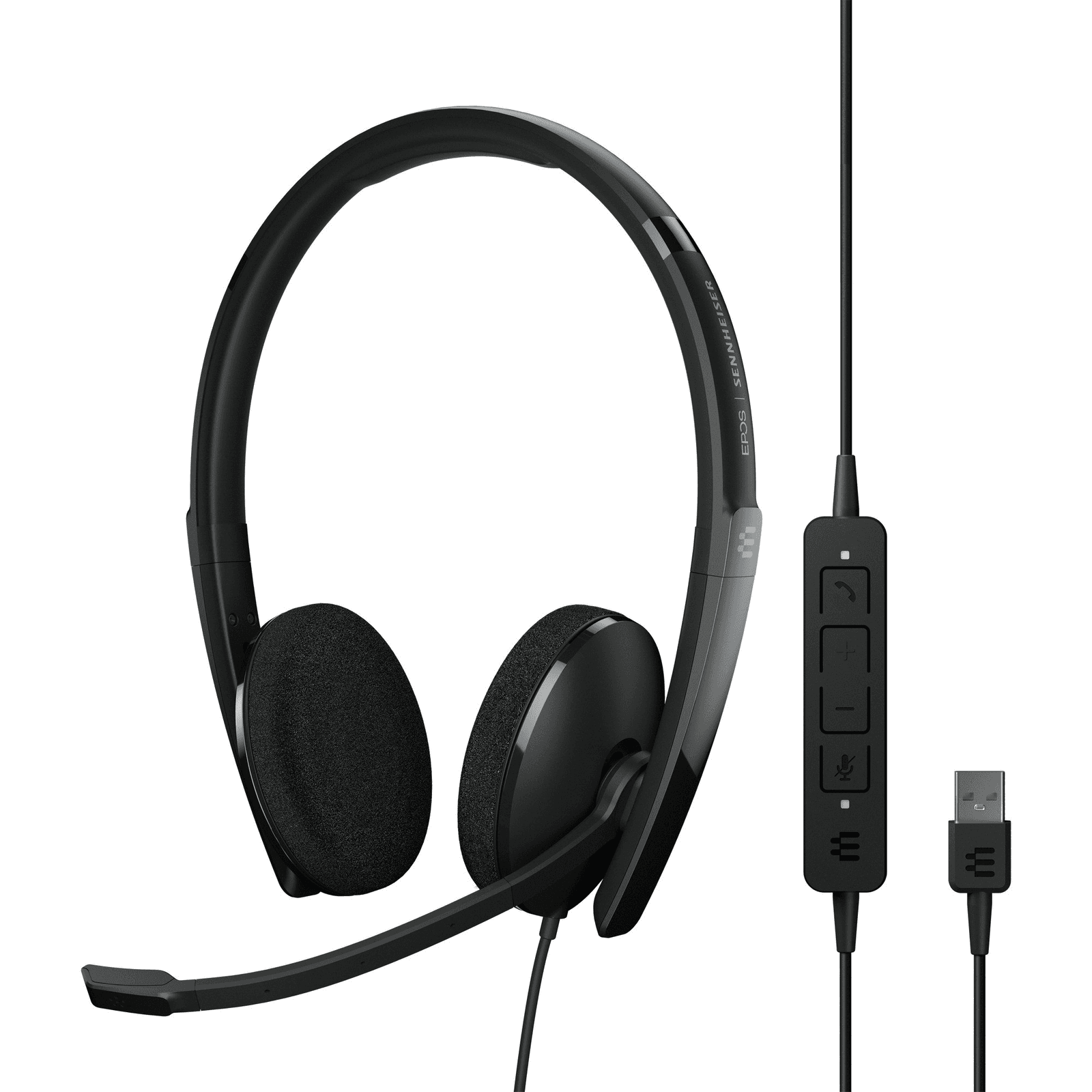 EPOS ADAPT 160 USB II Slúchadlá s mikrofónom Kábel Pres hlavu Kancelária / call centrum USB Typ-A Čierna