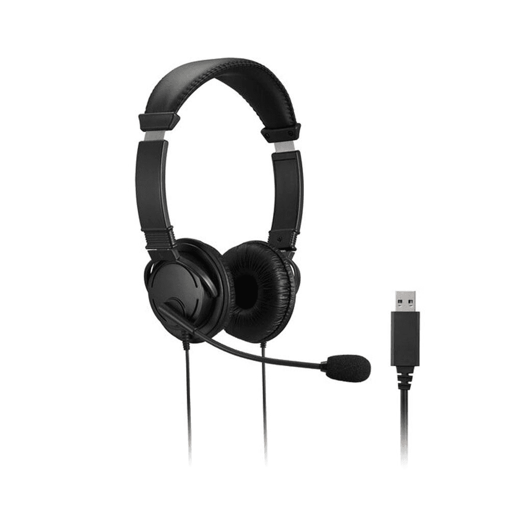 Kensington K33065WW slúchadlo / náhlavná súprava Slúchadlá s mikrofónom Kábel Pres hlavu Kancelária / call centrum USB Typ-A Čierna