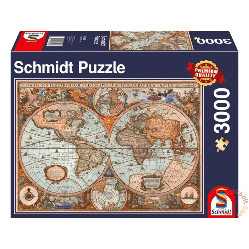 Puzzle PQ 3000 Starodávna mapa sveta G3