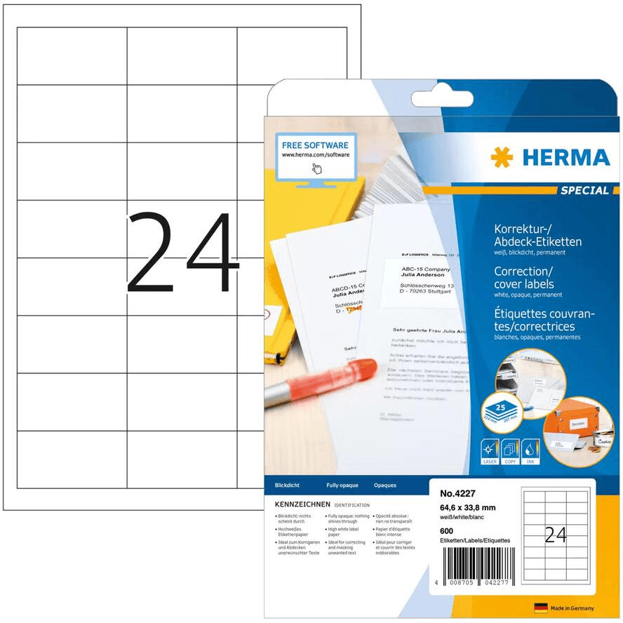 Korekčné štítky Herma 4227