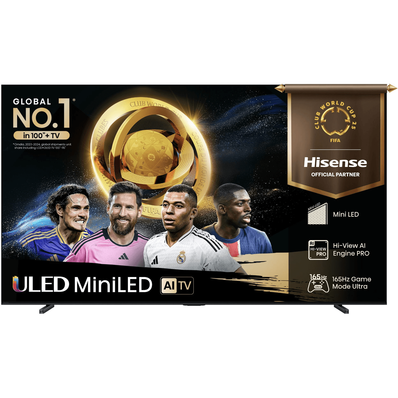 Hisense 85U7Q televízor 2,16 m (85") 4K Ultra HD Smart TV Wi-Fi Čierna 450 cd/m²