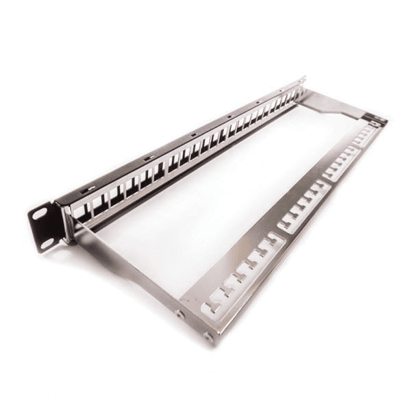 Patch panel Keline, pre 24xRJ45, čierny, neosadený, 1U