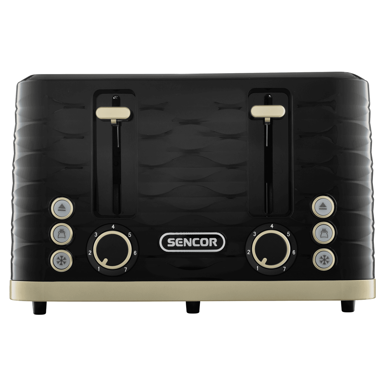 Hriankovač elektrický hriankovač veľký na 4 toasty Sencor 1600 W čierny