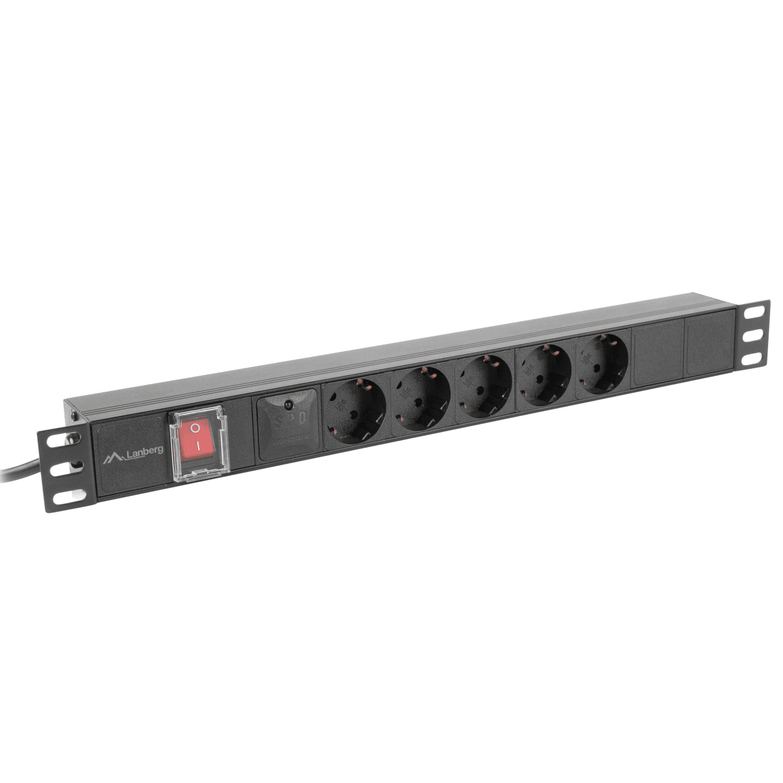 Napájacia lišta Lanberg Rack PDU 19" 1U 10A 5x zásuvka Schuko 2m