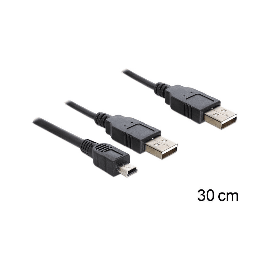 Kábel Delock USB - USB 2.0 Mini 0,3 m čierny
