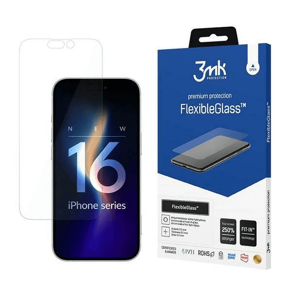 Nerozbitné hybridné sklo na displej pre iPhone 16 Pro Max 3mk FlexibleGlass