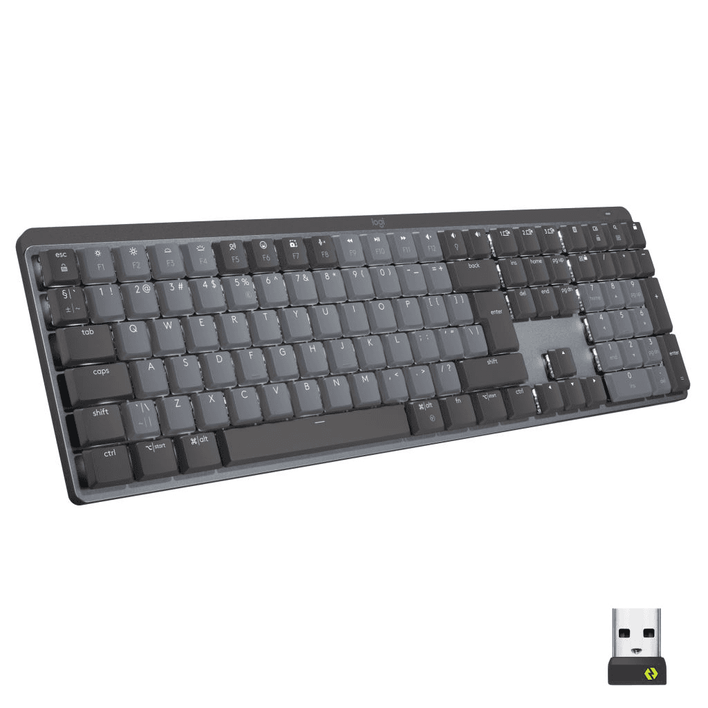 Logitech MX Mechanical klávesnica RF Wireless + Bluetooth QWERTY UK English Grafit, Šedá