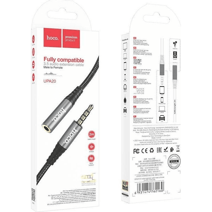 Kábel Hoco UPA20 minijack 3,5 mm - minijack 3,5 mm 2 m