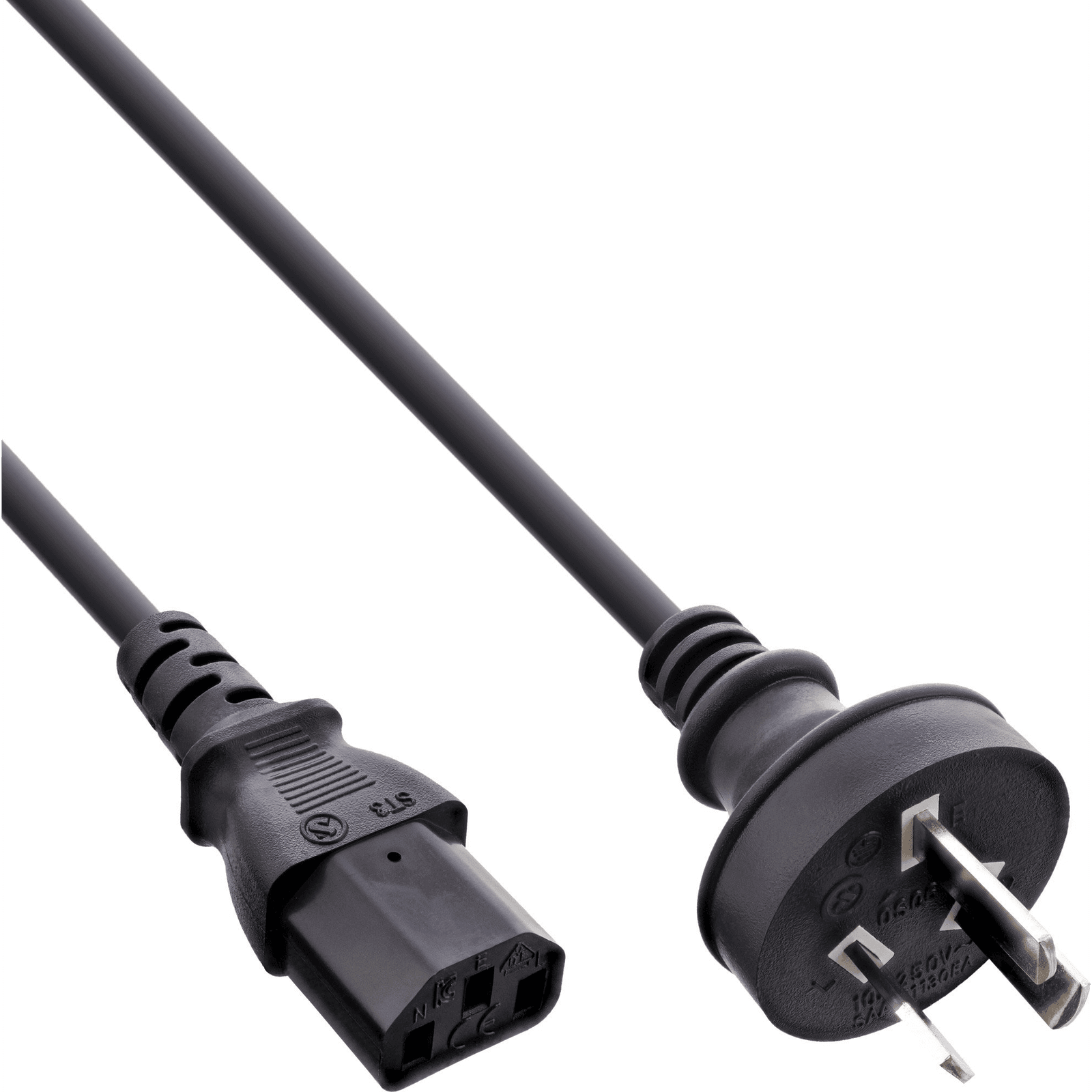 InLine 16650D napájací kábel Čierna 0,5 m Zástrčka typu I C13 zviazané