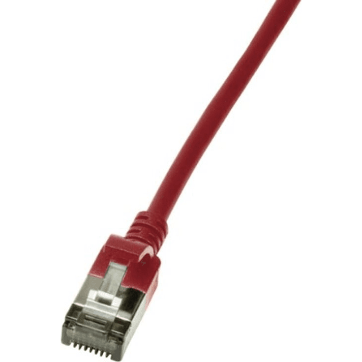 LogiLink Slim U/FTP sieťový kábel červený 1 m Cat6a U/FTP (STP)
