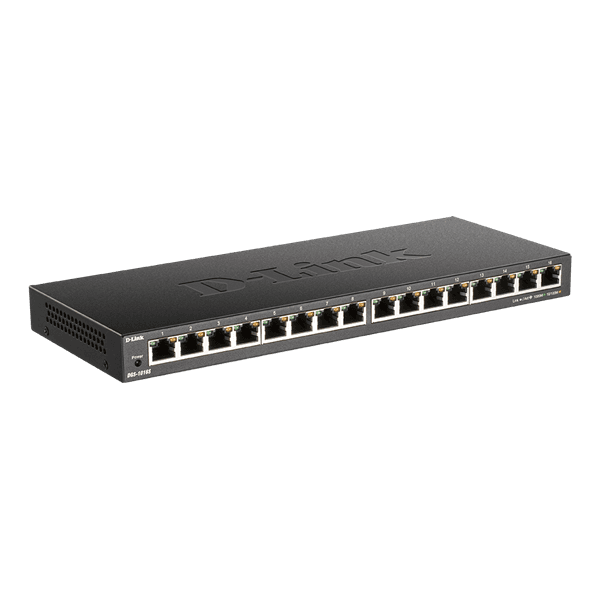 D-Link DGS-1016S sieťový prepínač Nespravované Gigabit Ethernet (10/100/1000) Čierna