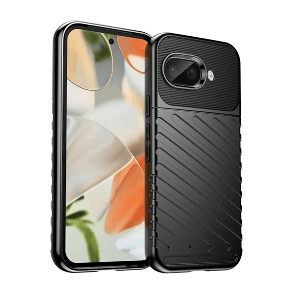 Google Pixel 9a, silikónové puzdro, stredne odolné voči nárazom, reliéfny