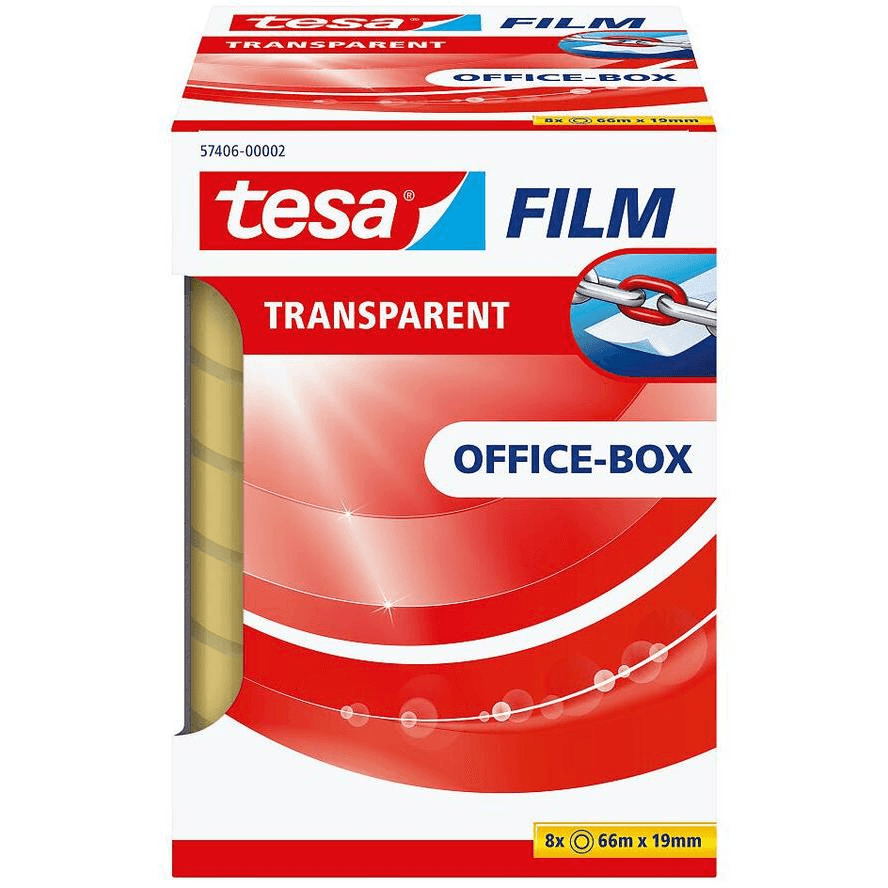 TESA 57406 papierová/ kancelárska páska 66 m Priehľadný polypropylén (PP) 8