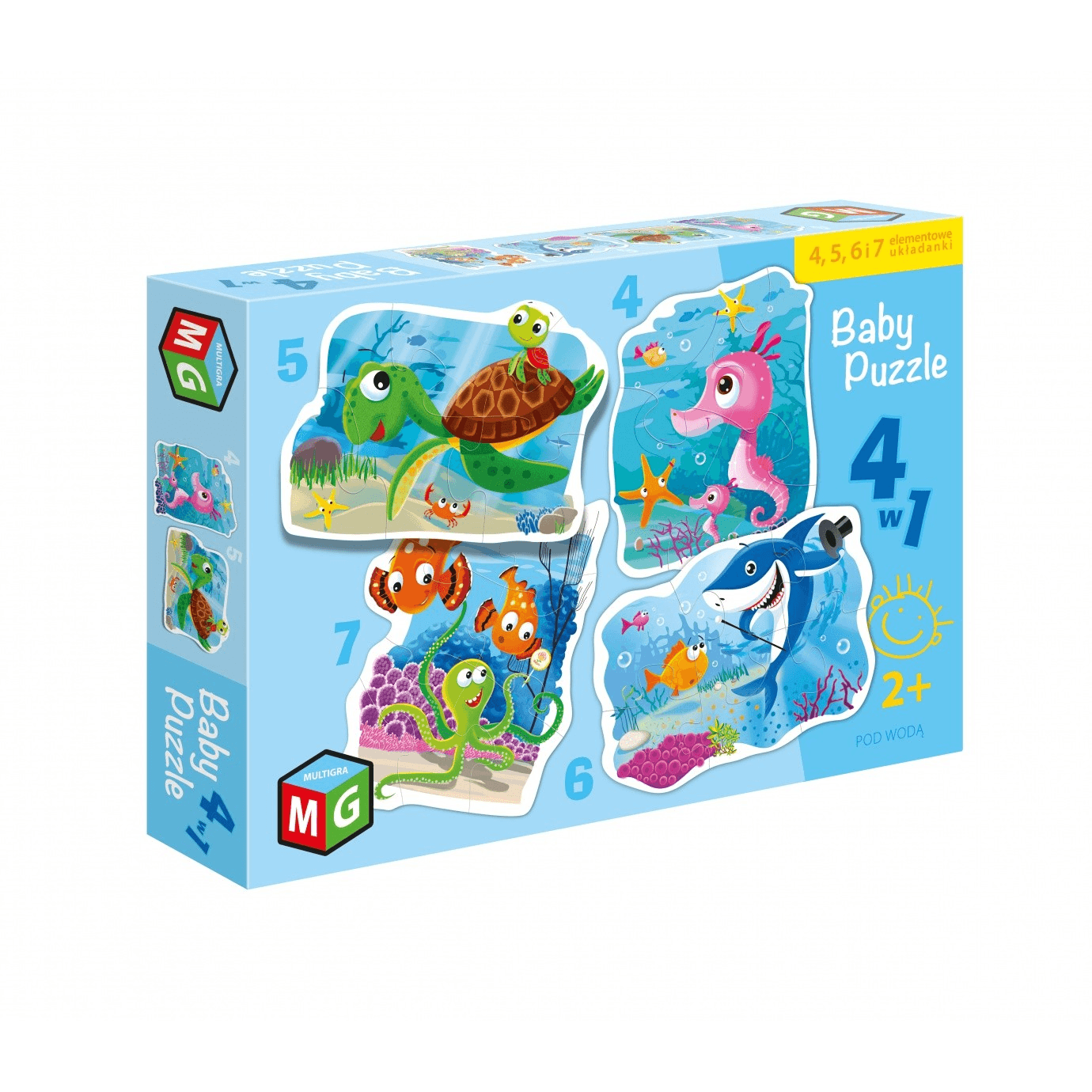 Puzzle Multigra pre deti 4 dielikov Baby Puzzle 4v1 Pod vodou