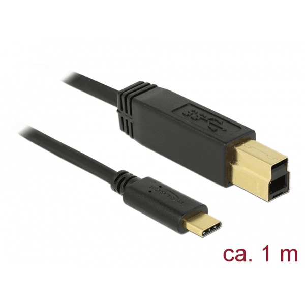 DeLOCK 83675 USB kábel 1 m USB C USB B Pánsky čierny
