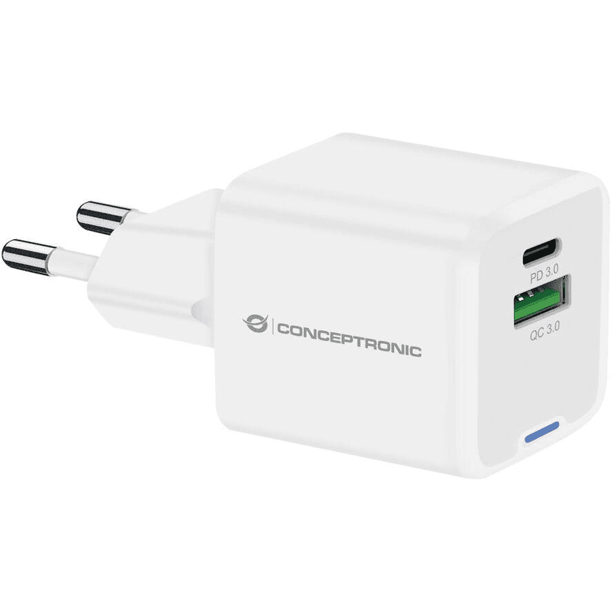 Conceptronic ALTHEA15W nabíjačka na PDA a mobilné telefóny Univerzálne Biela AC Rýchle nabíjanie Vnútorný