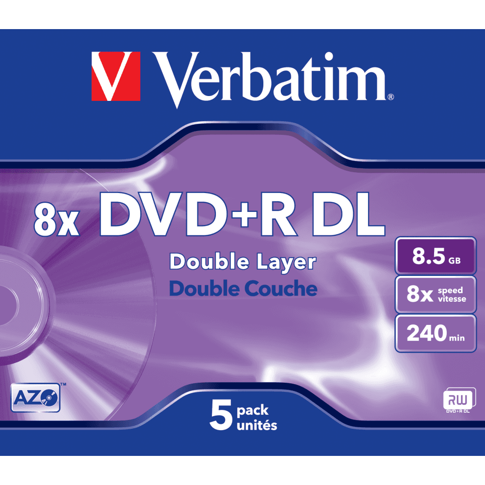 Verbatim 43541 prázdne DVD 8,5 GB DVD+R DL 5 kusov