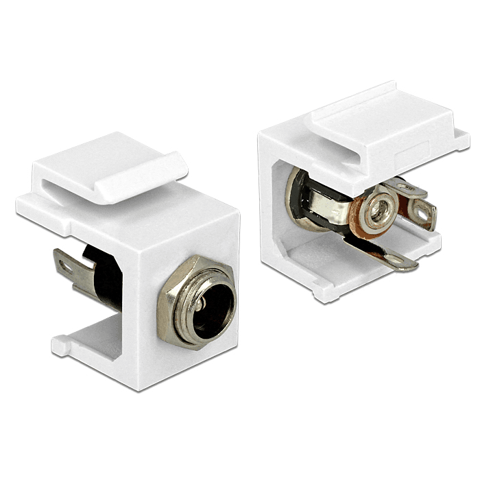 Keystone modul DC 5,5 x 2,1 mm samica biely Delock 86355