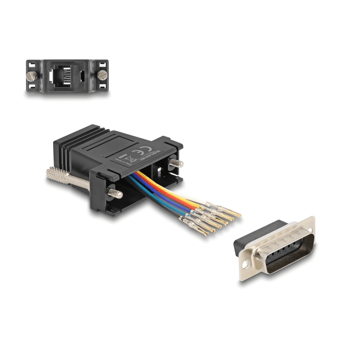 Adaptér D-Sub 15-pinový samec na RJ12 samica, montážna súprava Delock 67082