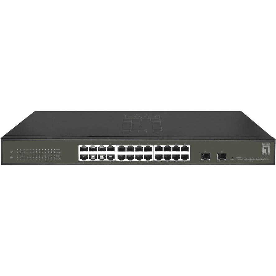 LevelOne GES-2126 sieťový prepínač Riadený L2 Gigabit Ethernet (10/100/1000) Čierna