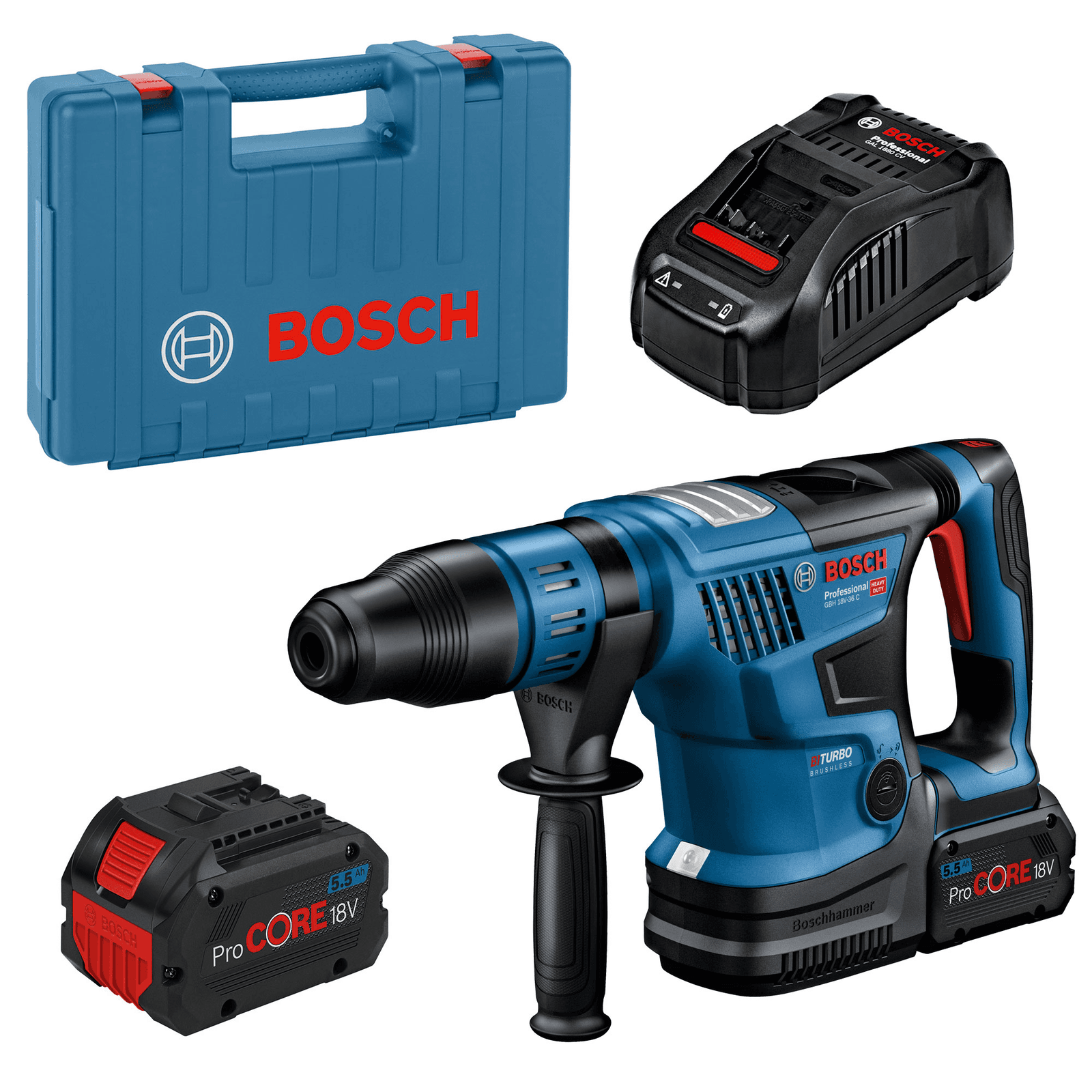 Bosch GBH 18V-36 C Professional 500 ot/min SDS Max 5,1 kg Čierna, Modrá