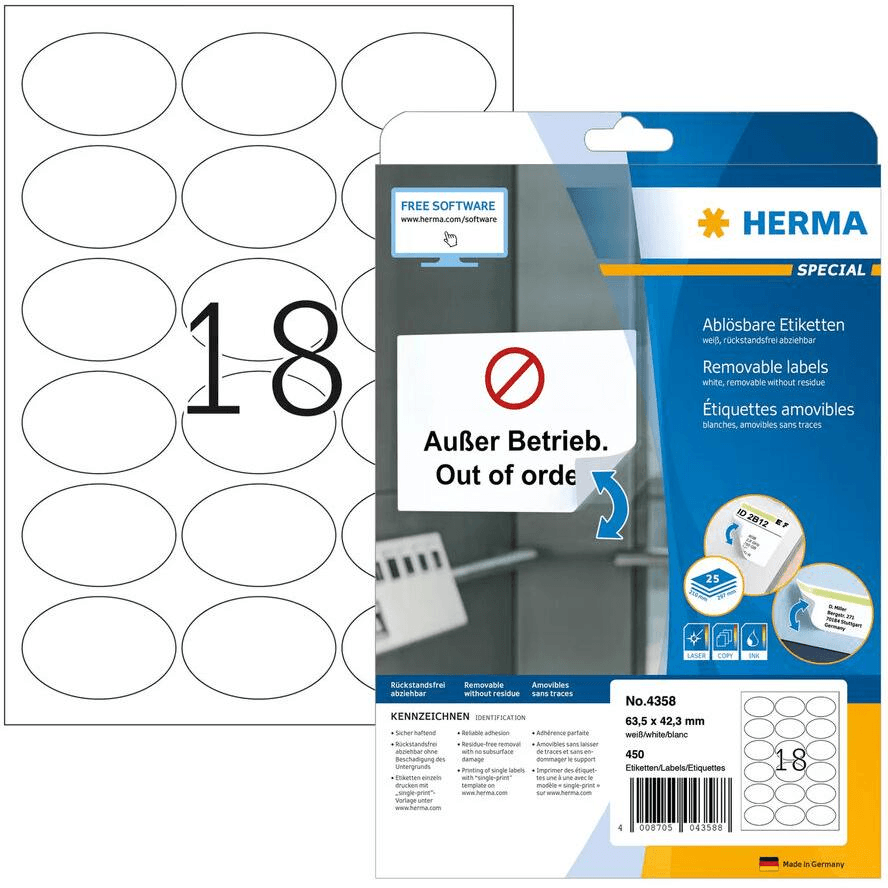 Štítky HERMA 63,5 x 42,3 450 ks