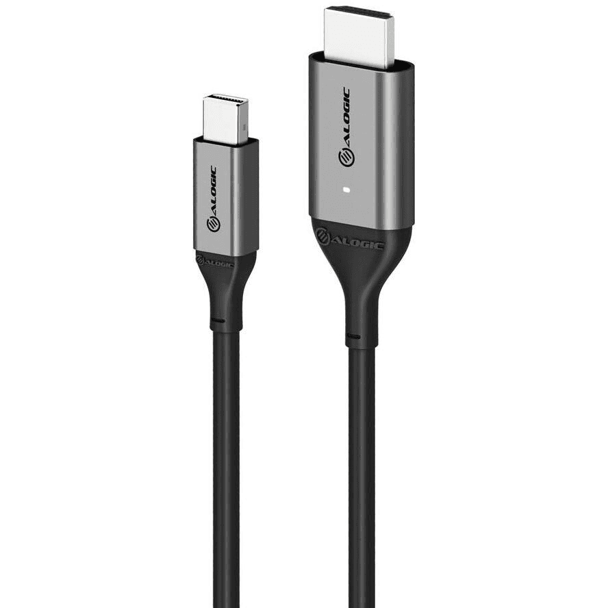 ALOGIC ULMDPHD02-SGR adaptér na video kábel 2 m Typ HDMI (štandard) Mini DisplayPort Čierna, Strieborná