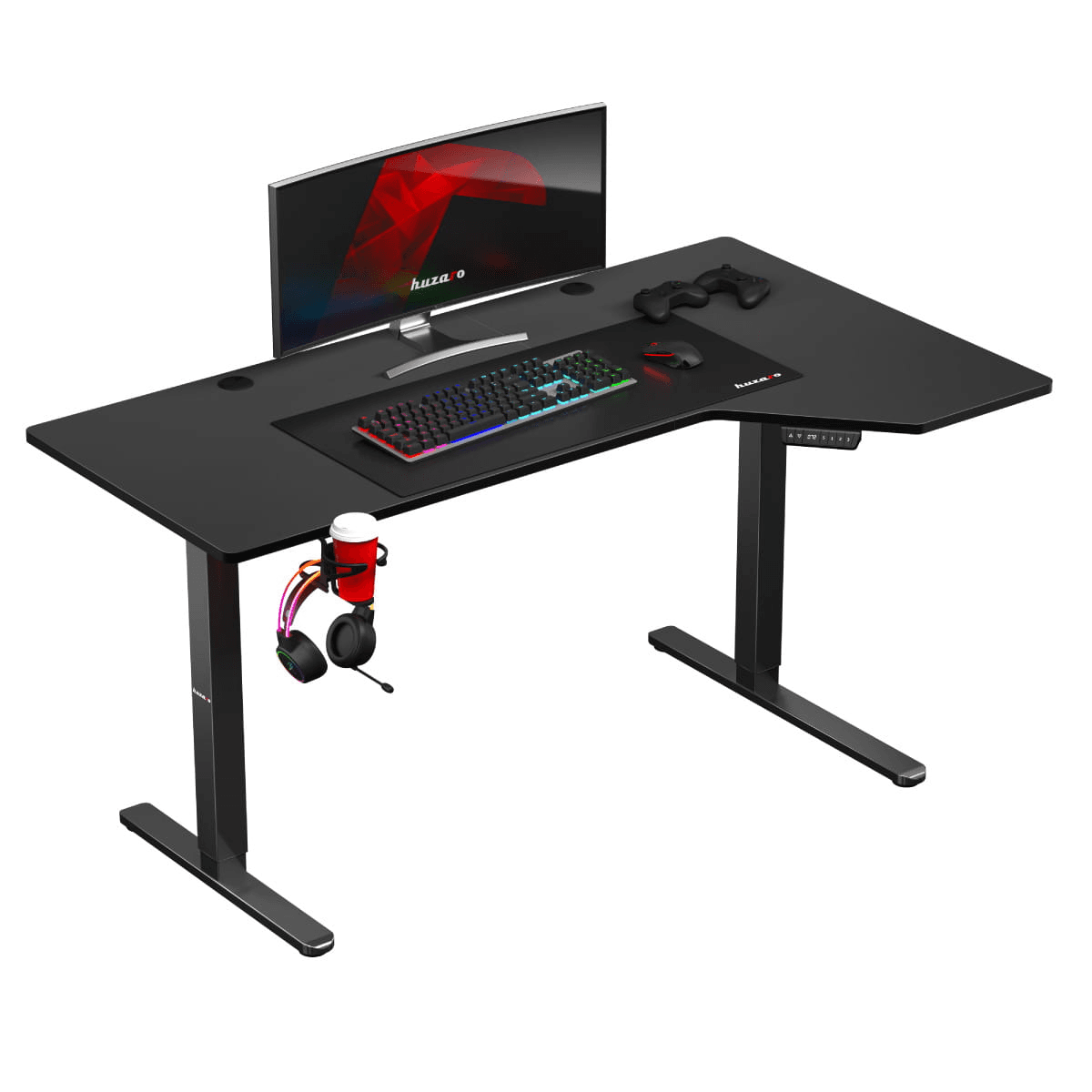 Elektrický písací stôl s nastaviteľnou výškou Huzaro Hero 9.1 Black 72 -