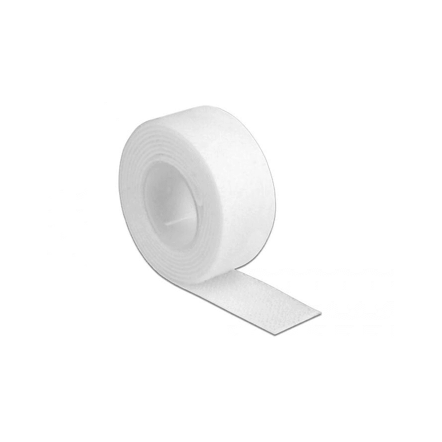 Suchý zips na rolke 1 m x 20 mm, biela farba Delock 18379