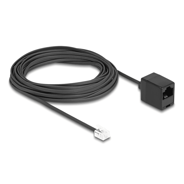 Telefónny kábel RJ11 samec na RJ45 samica, čierny, 10m Delock 88096
