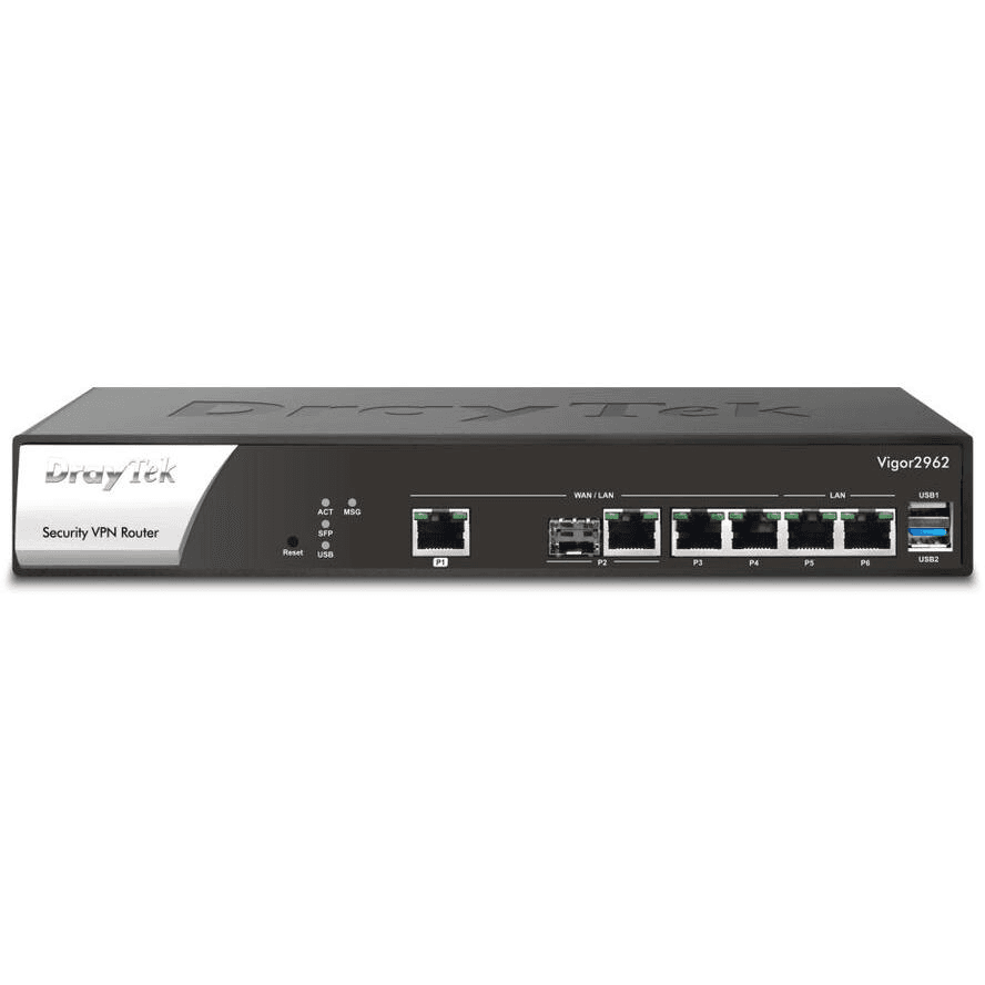 DrayTek Vigor 2962 router 2.5 Gigabit Ethernet Čierna, Biela