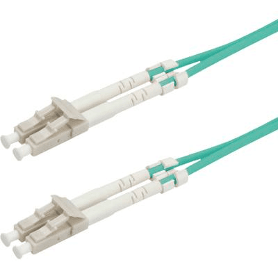 Optický kábel LC/LC 50/125μm OM3, tyrkysový, 0,5 m