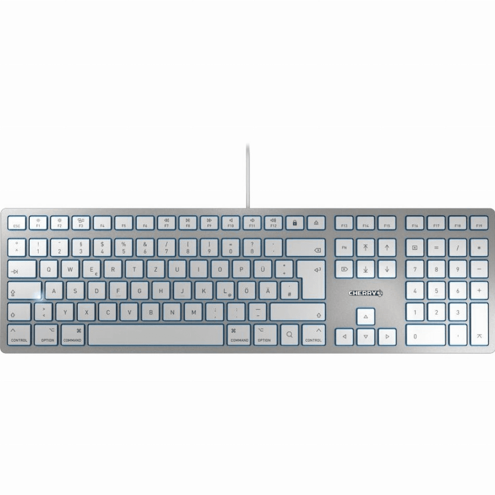 CHERRY KC 6000 SLIM FOR MAC klávesnica USB QWERTZ Nemecký Strieborná