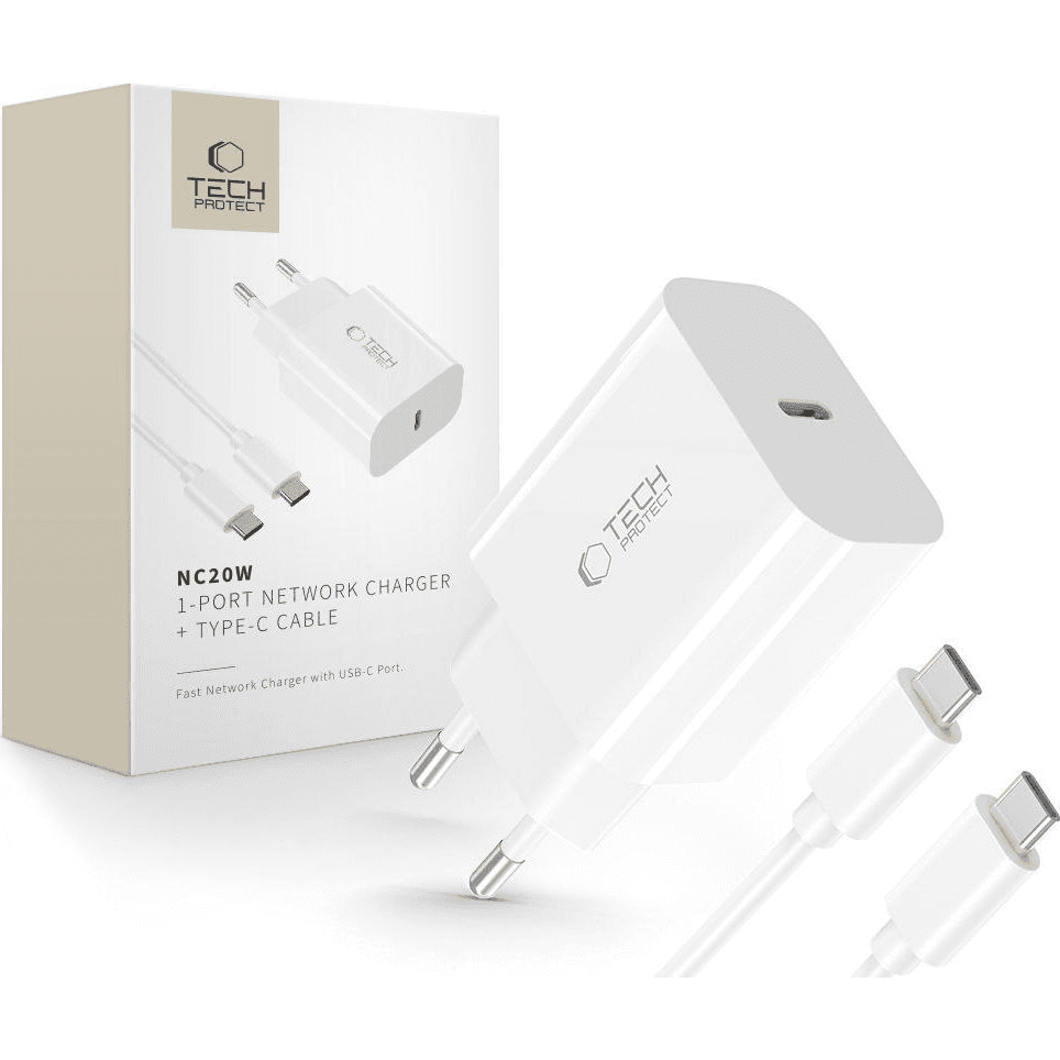 SIEŤOVÁ NABÍJAČKA ADAPTÉR KOCKA USB-C TYPE-C + KÁBEL PRE IPHONE / GALAXY