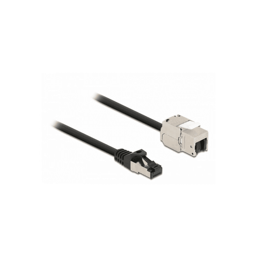 Sieťový kábel RJ45 pre Keystone modul RJ45 samica Cat.6A 1 m Delock 87027