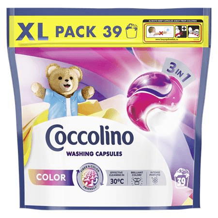 Coccolino XL Kapsuly 3v1 na pranie farebných tkanín 674,7 g (39 praní)