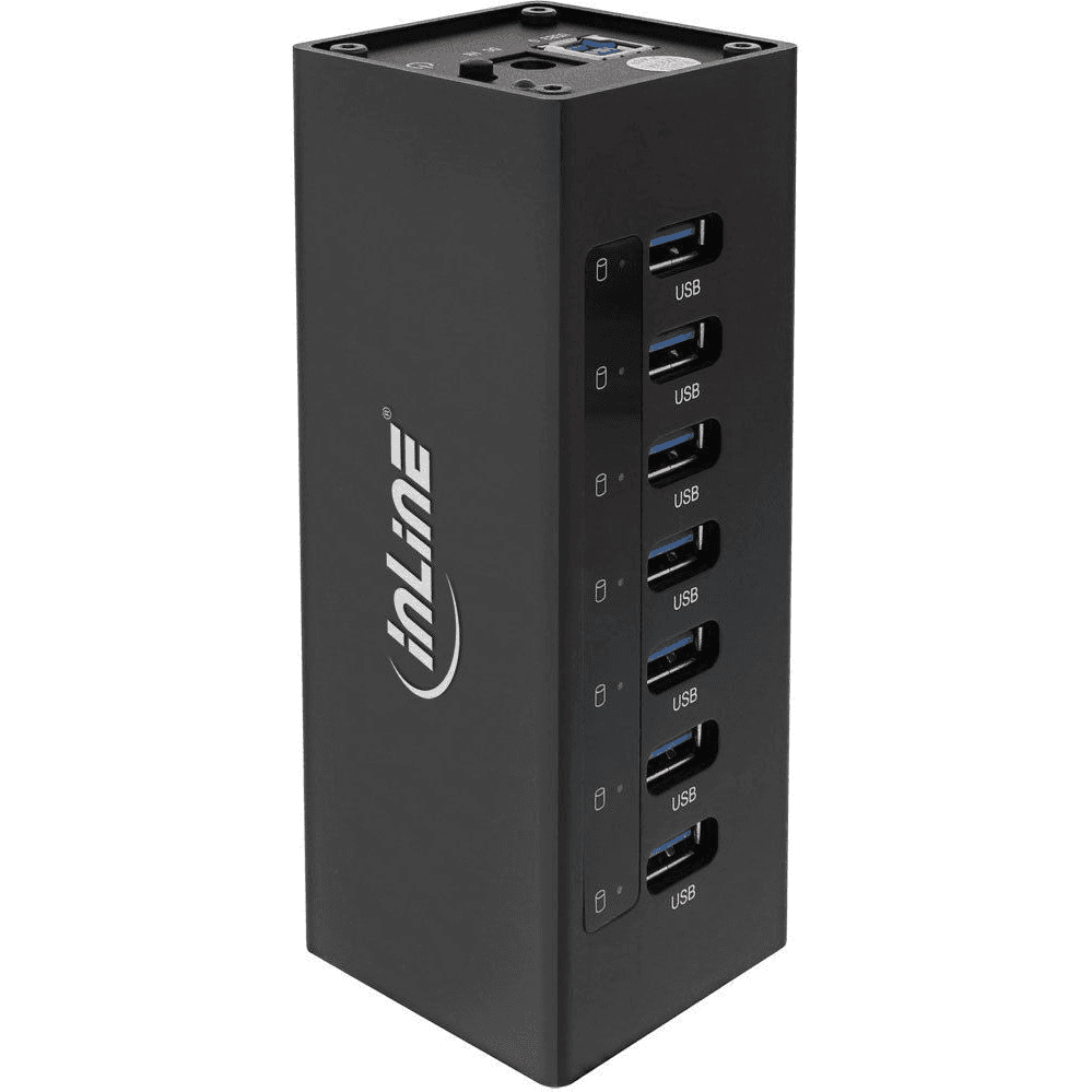 InLine 4043718214402 hub USB 3.2 Gen 1 (3.1 Gen 1) Type-A 5000 Mbit/s Čierna