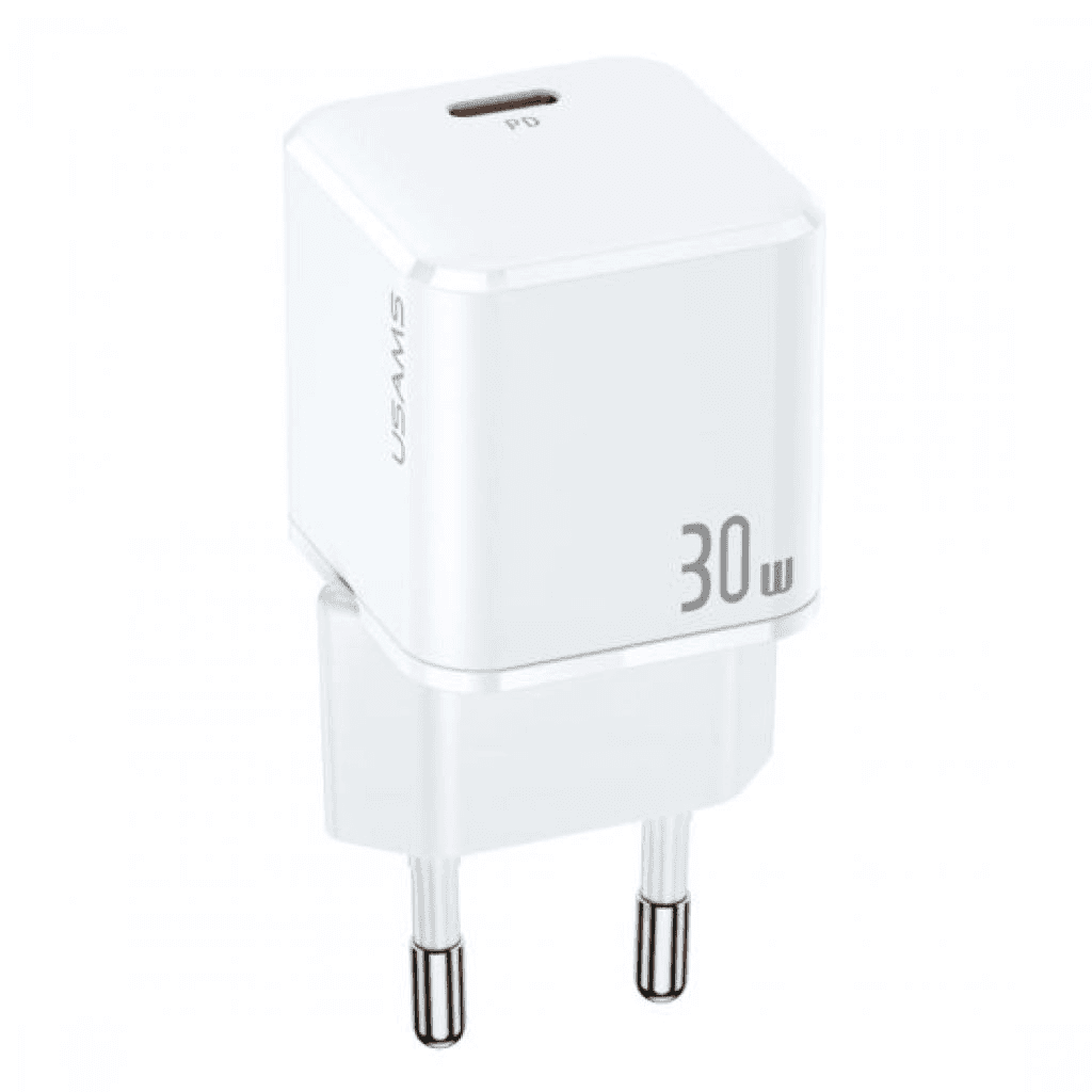 Nabíjačka sieťová USAMS 1xUSB-C T45 mini 30W PD3.0 Fast Charging biela