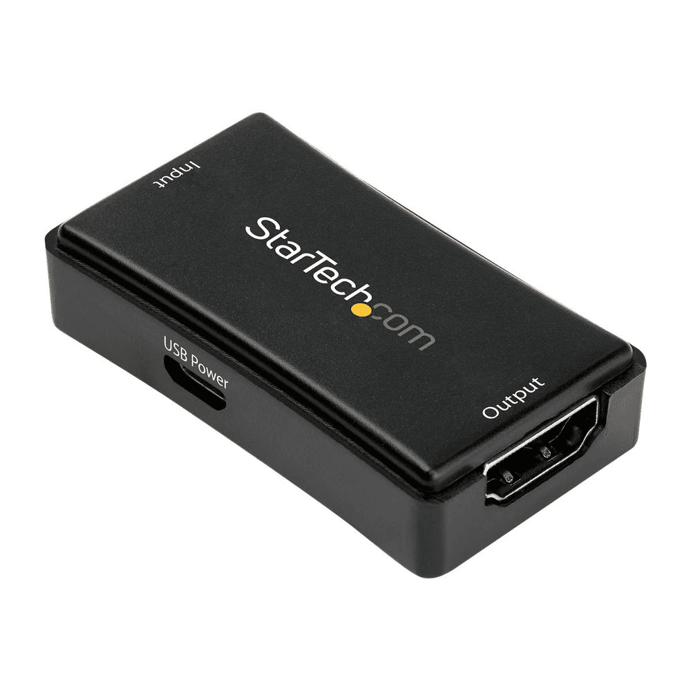 StarTech.com HDBOOST4K2 audio / video predlžovač AV opakovač Čierna
