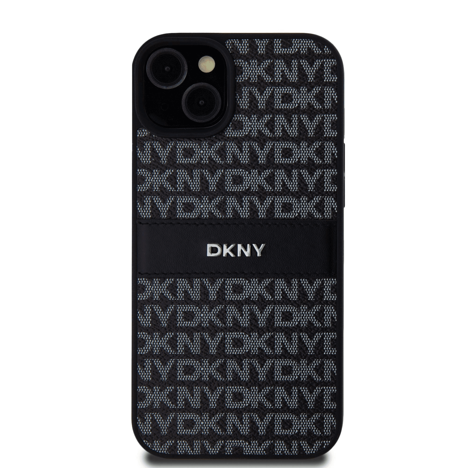 Zadný Kryt DKNY pre Apple iPhone 15/14 Plus Leather Mono Stripe čierna