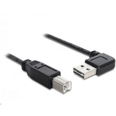 Delock USB kábel AM-BM 2.0 0.5m čierny uhlový vľavo/vpravo Easy USB