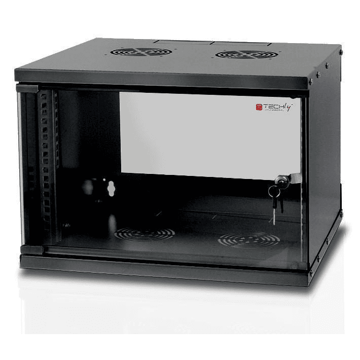 Techly I-CASE EL-1006B45 rack 6U Nástenný regál Čierna