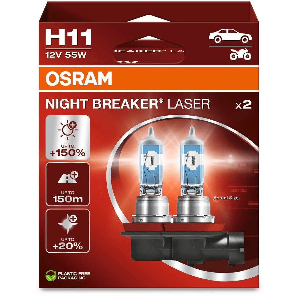 Žiarovky Osram NIGHT BREAKER LASER +150 H11 55 W 2 ks